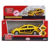 239548  МАШИНА "ТЕХНОПАРК" МЕТАЛЛ. ИНЕРЦ. KIA RIO 12СМ, ОТКРЫВ. ДВЕРИ И БАГАЖНИК В РУСС. КОР. в кор. - КОЛОРЛОН ВТД Новосибирск