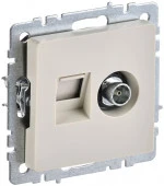 IEK BRITE Розетка ТВ+ПК Cat5e бежевый - КОЛОРЛОН ВТД Новосибирск