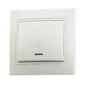 701-0303-114 Mira Переключатель 1 кл. с подсв крем - КОЛОРЛОН ВТД Новосибирск