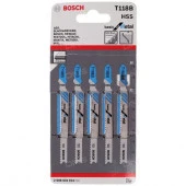 BOSCH Пилки 5шт HSS  50мм, T118B, зуб-2мм, волнистое, рез-прямой, металл 3...6мм 2608631014 - КОЛОРЛОН ВТД Новосибирск