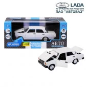 JB1200157ТМ "Автопанорама" Машинка металл., ВАЗ 2107, масштаб 1:24, белый, инерция, откр. двери, кап - КОЛОРЛОН ВТД Новосибирск