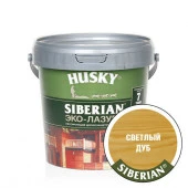 HUSKY SIBERIAN «Эко-Лазурь для дерева» полуматовая светлый дуб (0,9л; 6шт) - КОЛОРЛОН ВТД Новосибирск