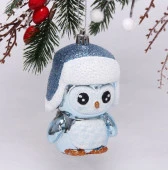 Ёлочная игрушка "Новогодний пингвин" 7*6*11 см, голубой 916-0696 - КОЛОРЛОН ВТД Новосибирск