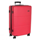 Р612 (3-ой) красный Red (28") пластик ABS чемодан средний - КОЛОРЛОН ВТД Новосибирск