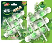 ***Master FRESH подвесной блок для унитаза DUO EFFECT 1200 смываний 5в1 формула GOLD ХВОЯ, 3шт - КОЛОРЛОН ВТД Новосибирск