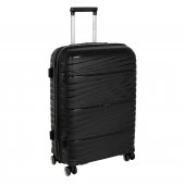 РР820 (3-ой) Black черный (24") пластик PP (полипропилен)  чемодан средний - КОЛОРЛОН ВТД Новосибирск