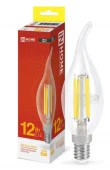 12W Лампа LED-СВЕЧА НА ВЕТРУ-deco 12Вт 230В Е14 3000К 1350Лм прозрачная IN HOME - КОЛОРЛОН ВТД Новосибирск
