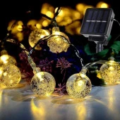 Гирлянда для улицы "Роса" 5 м, 20 ламп LED, 8 реж, IP-55, Теплый белый (солн/бат). 732-184 - КОЛОРЛОН ВТД Новосибирск