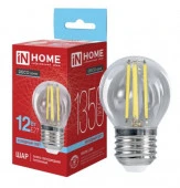 12W LED-ШАР-deco 12Вт 230В Е27 6500К 1350Лм прозрачная IN HOME - КОЛОРЛОН ВТД Новосибирск