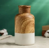 Ваза для цветов Теа, 20×10 см, керамика, белая, коричневая 9893023 - КОЛОРЛОН ВТД Новосибирск