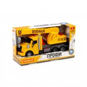 П-86600 Автомобиль инерционный кран Профи желтый, со светом и звуком (в коробке) - КОЛОРЛОН ВТД Новосибирск