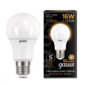 16W 16W Лампа Gauss A60 16W 1440lm 3000K E27 LED - КОЛОРЛОН ВТД Новосибирск