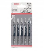 BOSCH Пилки 5шт HCS  75мм, T111C, зуб-3мм, развед., рез-прям, грубый, быстрый,  дерево, пластмассы 5 - КОЛОРЛОН ВТД Новосибирск