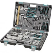 Набор инструментов, 1/2",3/8", 1/4",  CrV, пластиковый кейс 142 предм. - КОЛОРЛОН ВТД Новосибирск