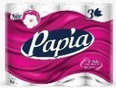 Papia 12 рулонов Белая 3 слоя Туалетная бумага - КОЛОРЛОН ВТД Новосибирск