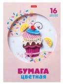 16Бц4_20831 Набор бумаги цветной Бумага Офсетная 16л 16 цв. А4ф Обложка мел.картон на скобе -Сладост - КОЛОРЛОН ВТД Новосибирск