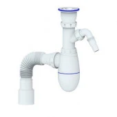 ***B320V Сифон для кухни 1.1/2"х40 (нерж.вып., отвод для ст/маш.) с г.т. 40х40/50  Юникорн(М) - КОЛОРЛОН ВТД Новосибирск