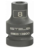Головка ударная шестигранная, 8 мм, 1/2", CrMo// Stels - КОЛОРЛОН ВТД Новосибирск