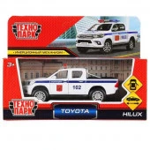 297500 Машина металл TOYOTA HILUX ПОЛИЦИЯ длина 12 см, двери, инерц, белый, в кор. Технопарк в кор.2 - КОЛОРЛОН ВТД Новосибирск