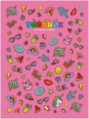 Д5т48_лм_бл 4942 Дневник шк А5 переплёт твёрдый 48л. 1-4 кл.  "Fun badges" лам. матовая выб. блёстки - КОЛОРЛОН ВТД Новосибирск