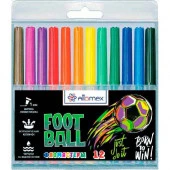 Фломастеры 12цв. ATTOMEX "Football" 5081441 вент.колп.,пластик.блист. - КОЛОРЛОН ВТД Новосибирск