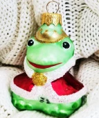 Ёлочное украшение "Лягушка - царевна", в подарочной упаковке h-9 см - КОЛОРЛОН ВТД Новосибирск