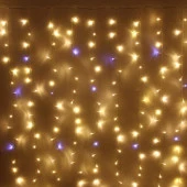 Гирлянда для улицы ЗАНАВЕС "Мерцание" ш2* в1,5 м 320 ламп LED, прозрач.пров, Теплый белый, белый мер - КОЛОРЛОН ВТД Новосибирск