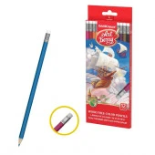 56074  КАРАНДАШИ ЦВ. 12 ШТ. ARTBERRY®, ПЛАСТ. ШЕСТИГРАН. С ЛАСТИКОМ, СТИРАЕМЫЕ, АССОРТИ /12/240/ - КОЛОРЛОН ВТД Новосибирск