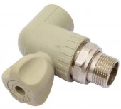 Кран полипр. шаровой радиаторный угловой Д=25*3/4" (FV-PLAST) серый (Чехия) - КОЛОРЛОН ВТД Новосибирск