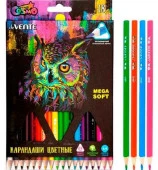 Карандаши 18цв. deVENTE "Trio Mega Soft" 5023915 трехгр.,4М,грифель 3мм,к/к - КОЛОРЛОН ВТД Новосибирск
