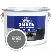 ЭКСПЕРТ Эмаль по ржав. 3в1 полуматовая серый RAL 7005 (10кг) - КОЛОРЛОН ВТД Новосибирск