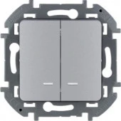 Legrand INSPIRIA Алюминий Выключатель 2кл. с подсв 673632 - КОЛОРЛОН ВТД Новосибирск