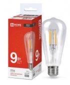 Лампа LED-ST64-deco 9Вт 230В Е27 4000К 1140Лм прозрачная IN HOME - КОЛОРЛОН ВТД Новосибирск