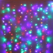 ЗАНАВЕС "Мерцание" ш3,0* в2,5 м 480 ламп LED, прозрач.пров, авторежим, IP-20, Мультицвет (возмож/сое - КОЛОРЛОН ВТД Новосибирск