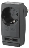 ЭРА Адаптер 1с/з + 2xUSB 2100mA, черный SP-1e-USB-B - КОЛОРЛОН ВТД Новосибирск