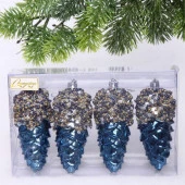 Набор украшений SHINE "Forest miracle" 11 см (4 шт.), night blue 916-1219 - КОЛОРЛОН ВТД Новосибирск