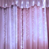 Гирлянда ЗАНАВЕС ш3* в3 м 300 ламп LED, 8 реж, с подвесами и пультом д/у, IP-40, Белый 725-0584 - КОЛОРЛОН ВТД Новосибирск