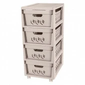 Комод Luxe 300*385*690 на колесах 4 ящика св.бежевый  433246734 БП - КОЛОРЛОН ВТД Новосибирск