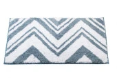 BSM-8400-TQ Коврик д/ванной ZIGZAG 50х80см, бело-бирюзовый, микрофибра - КОЛОРЛОН ВТД Новосибирск