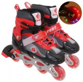 279-105 Коньки роликовые раздвижные Sport Star 136S, красный, колеса ПВХ, размер M (35-38) - КОЛОРЛОН ВТД Новосибирск