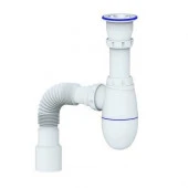 B220 Сифон для кухни 1.1/2"х40 (нерж. вып.)  унив. г.т. 40х40/50  Юникорн(М) - КОЛОРЛОН ВТД Новосибирск