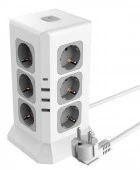 Feron Удлинитель (12с/з, 1,5м, ПВС3x1мм2, 3USB A + 1C 5V 3,4A) 3520/16А, 250V бело-серый - КОЛОРЛОН ВТД Новосибирск