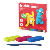 61347 ПЛАСТИЛИН 12 ЦВ. ERICHKRAUSE JOLLY FRIENDS, 216 Г, СО СТЕКОМ, АССОРТИ, К/К /6/24/ - КОЛОРЛОН ВТД Новосибирск