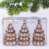 Набор украшений SHINE "Magic tree" 6х10,4 см (3 шт.), rose pink 916-1215 - КОЛОРЛОН ВТД Новосибирск