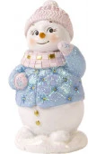 ***Новогодняя фигурка Стёганный Снеговик из полирезины / 9x5x4,5см арт.80322 - КОЛОРЛОН ВТД Новосибирск