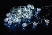 Гирлянда электрическая l=6.5м 25LED ламп, насадка Сфера h=4см металл серебро арт.NYLJ01523-2 Код2527 - КОЛОРЛОН ВТД Новосибирск