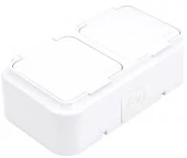 Bylectrica Розетка б/з 2-ая с крышкой белая IP54 Пралеска РА16-221 - КОЛОРЛОН ВТД Новосибирск