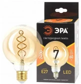 Лампочка  ЭРА F-LED G95-7W-824-E27 spiral gold E27 / Е27 7Вт филамент шар зол теплый белый свет - КОЛОРЛОН ВТД Новосибирск