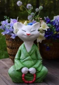 Садовая фигура "Кот Кол Ба Сан" (белый) Ф319бел - КОЛОРЛОН ВТД Новосибирск