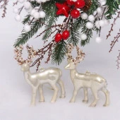 Набор украшений SHINE "Magic deer" 12,5х10,5 см (2 шт.), light champagne 201-1922 - КОЛОРЛОН ВТД Новосибирск